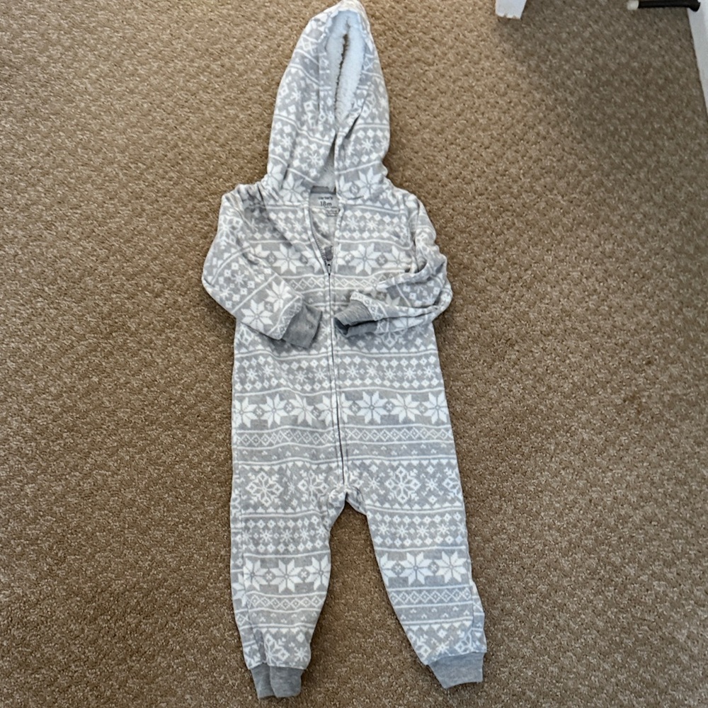 Carter's Gray Snowflake Kids Footie
